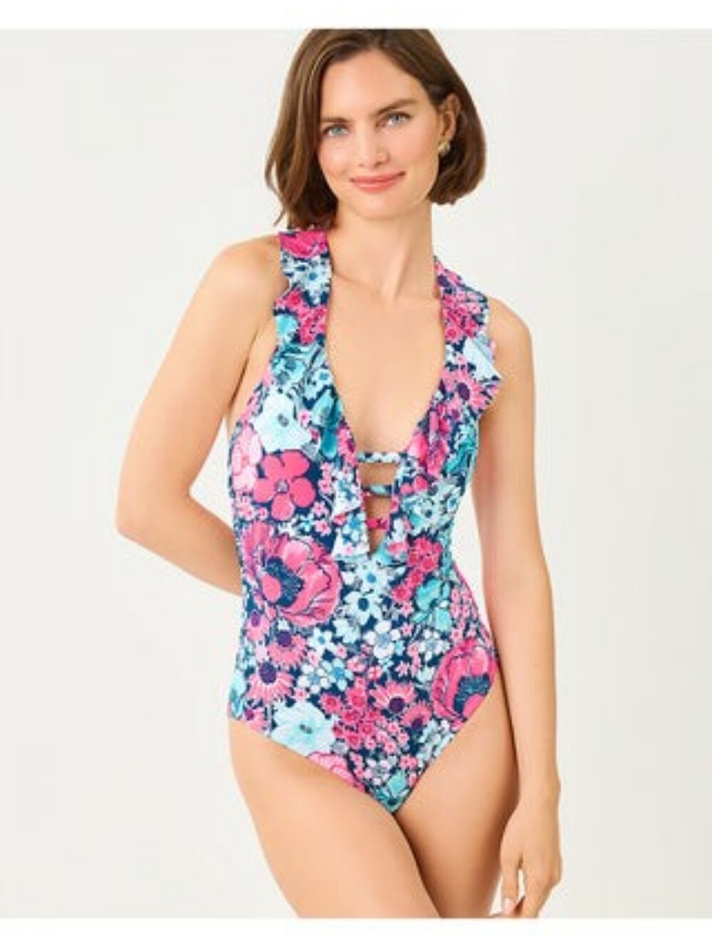 🌴 NWT Lilly Pulitzer Ethenie One-Piece - Starlight Navy In All Her Glory